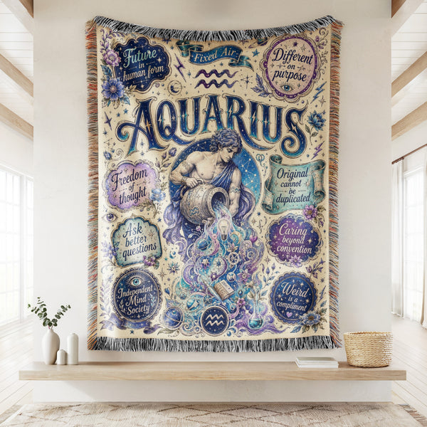 Aquarius – Cosmic Vision Zodiac Blanket