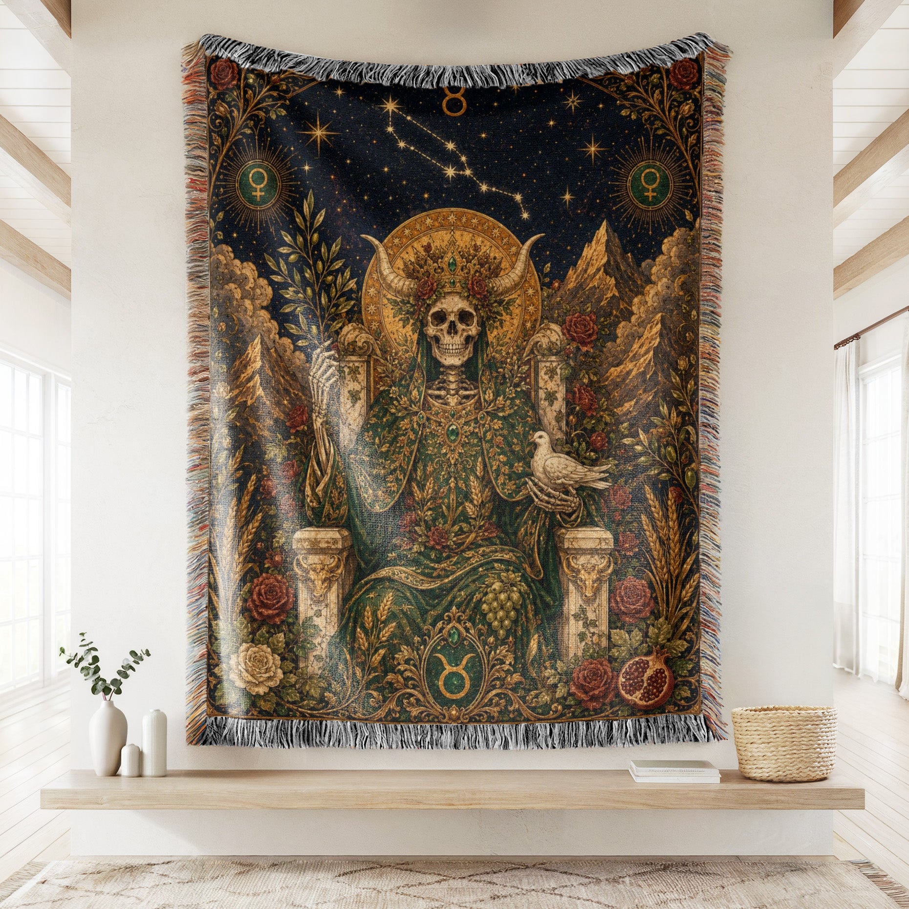 Taurus Thorned Sovereign – Gothic Zodiac Blanket Secondary image