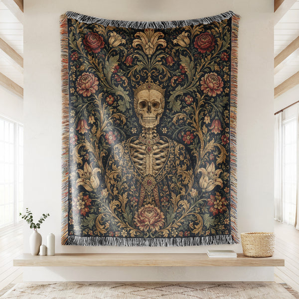 The Crowned Skeleton Court Blanket