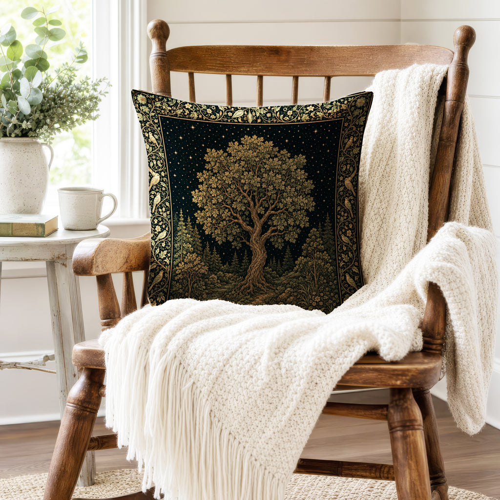 Starlit Ancient Tree Pillow