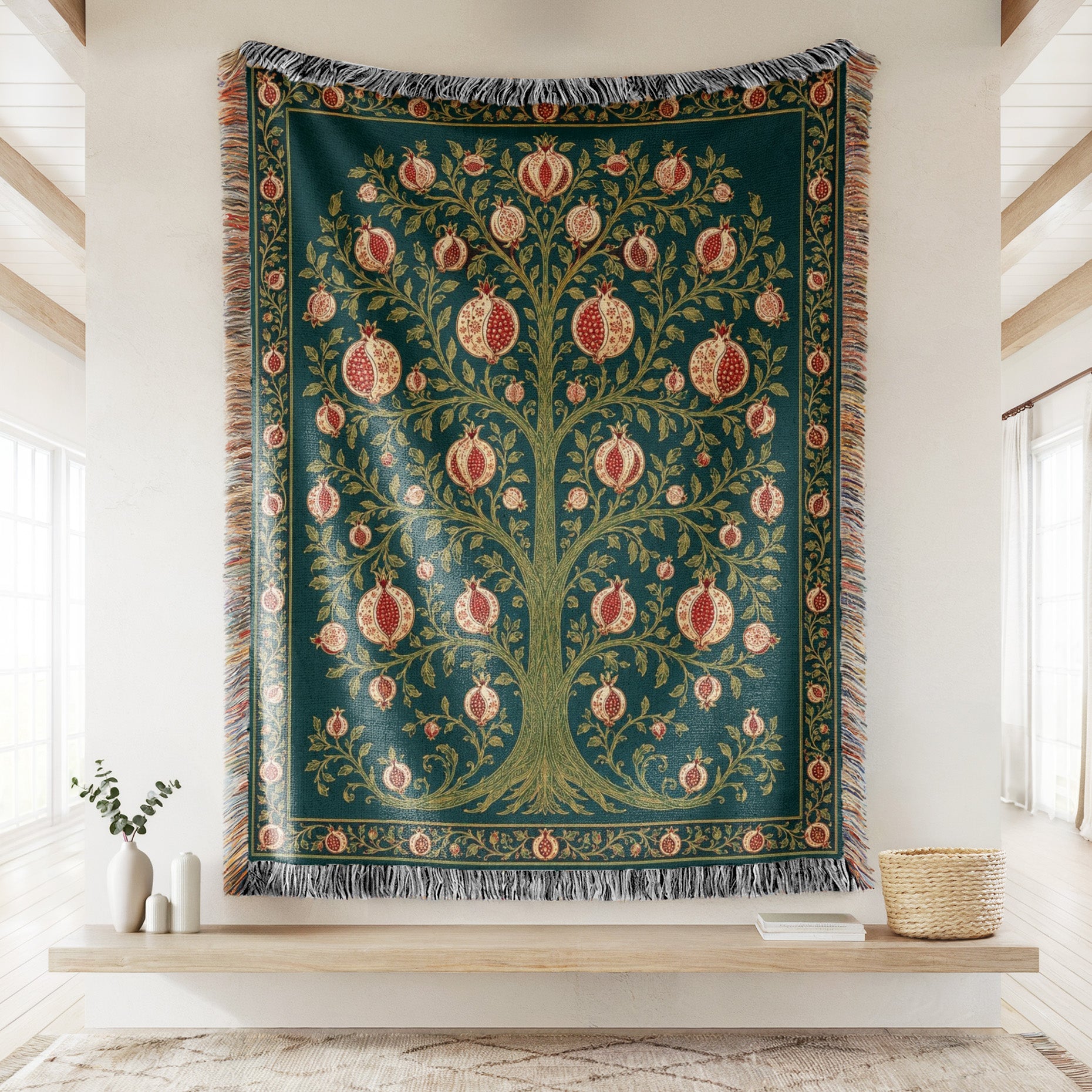 The Midnight Pomegranate Tree Blanket Secondary image