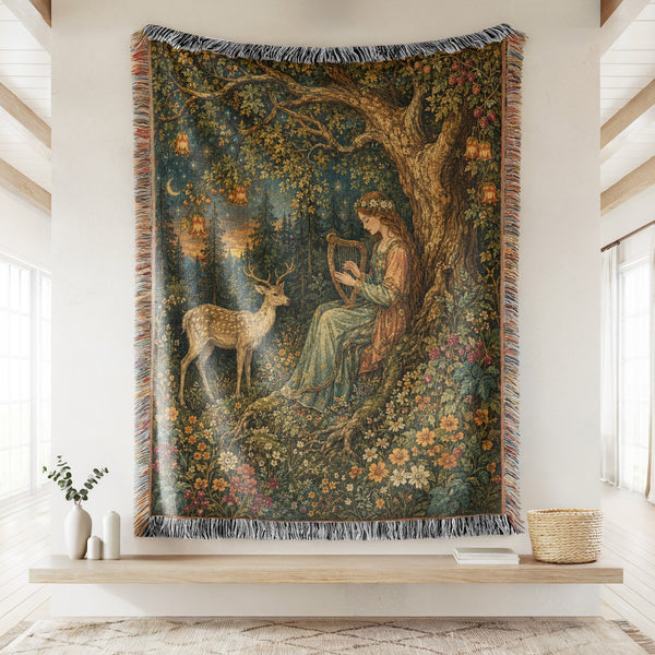 The Harpist of the Golden Wood Blanket