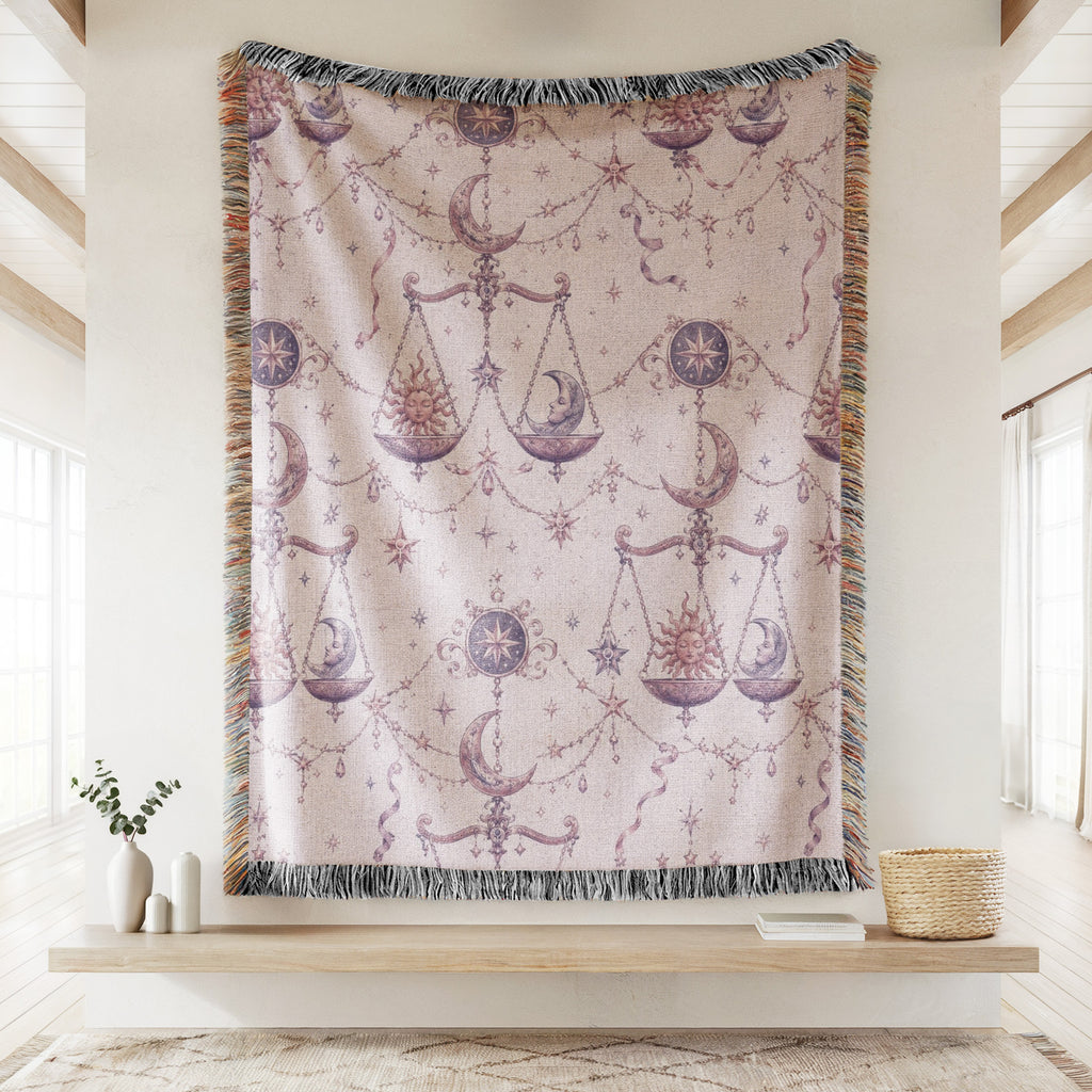 Libra Celestial Scales Pattern Blanket