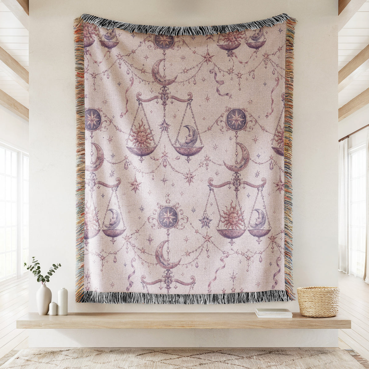 Libra Celestial Scales Pattern Blanket
