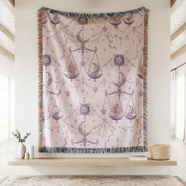 Libra Celestial Scales Pattern Blanket