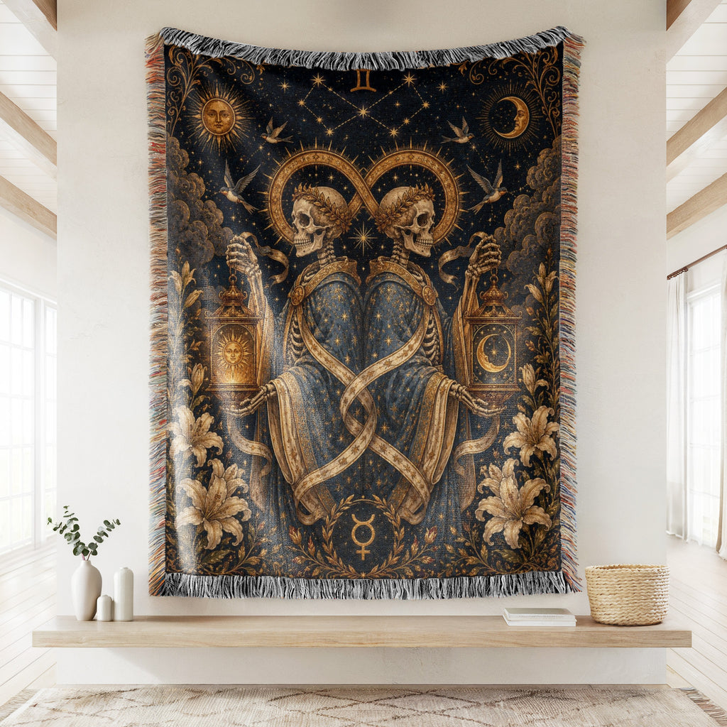 Gemini Twin Lanterns – Gothic Zodiac Blanket
