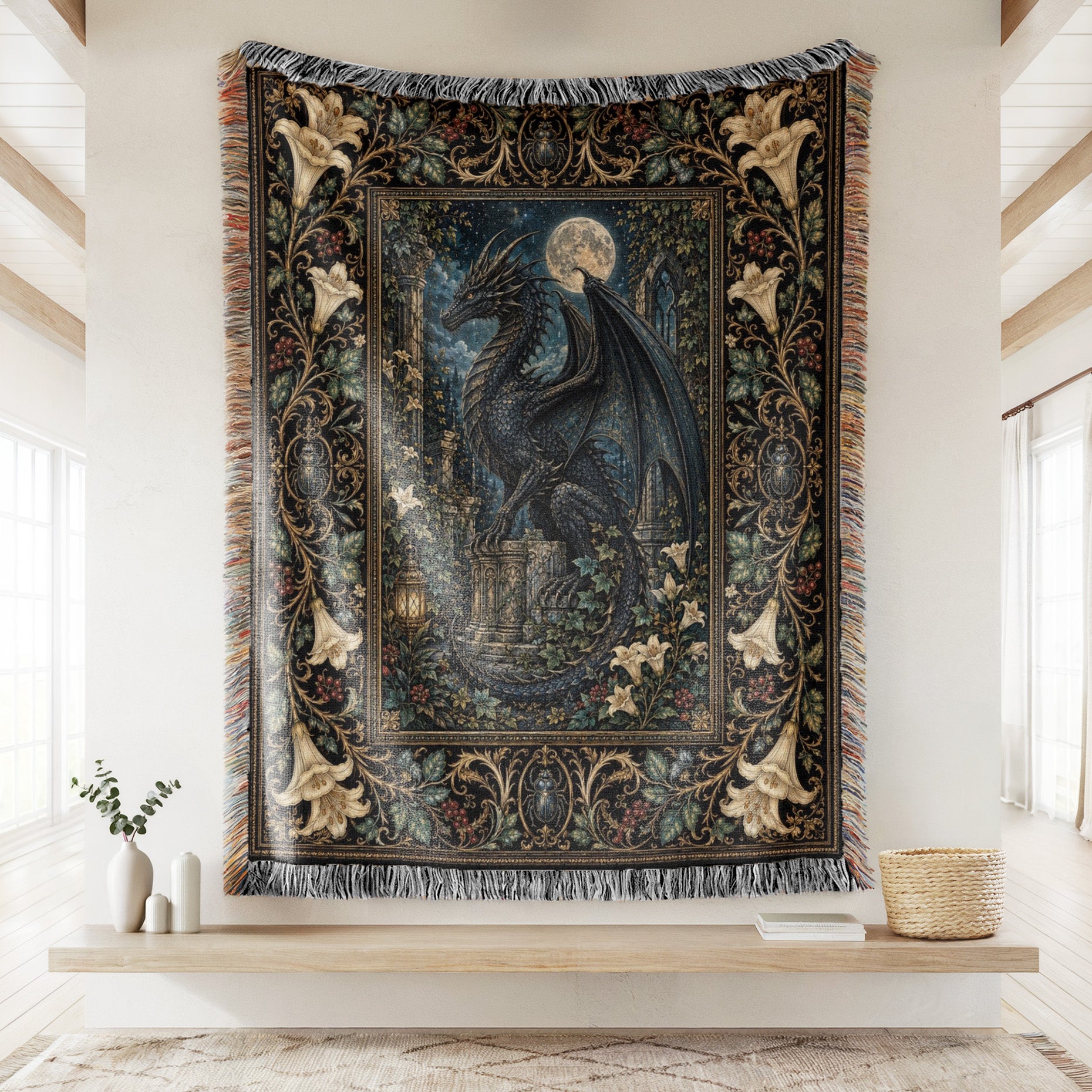 Moonlit Gothic Dragon Blanket Secondary image