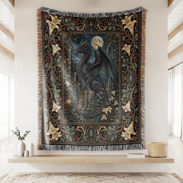 Moonlit Gothic Dragon Blanket