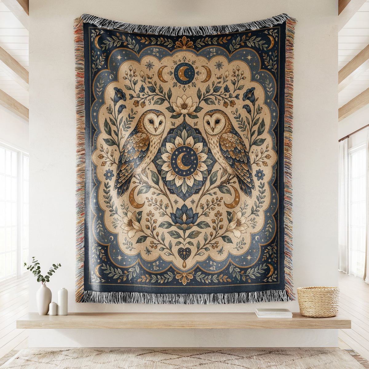 Celestial Owl Garden Blanket