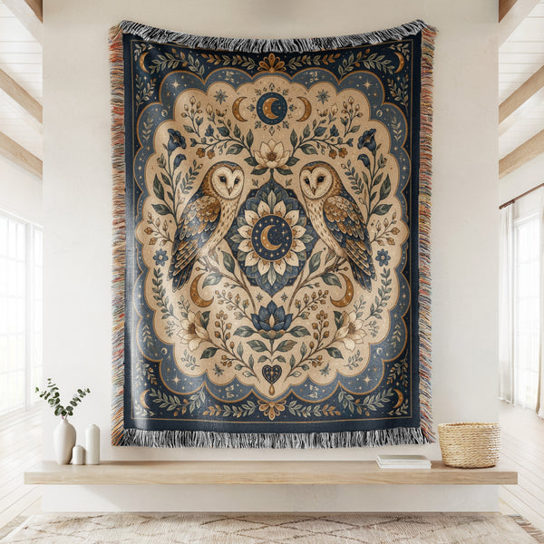 Celestial Owl Garden Blanket