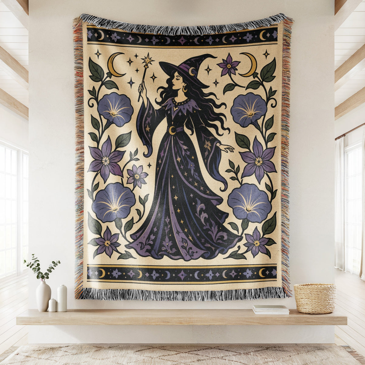 Moonlit Witch & Wildflowers Blanket
