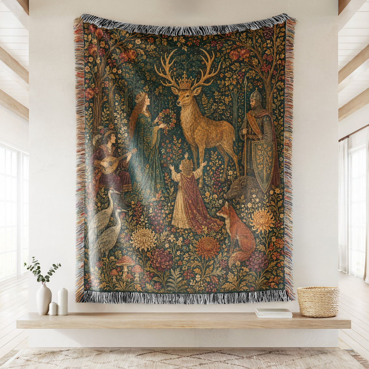 The Court of the Crowned Stag Blanket