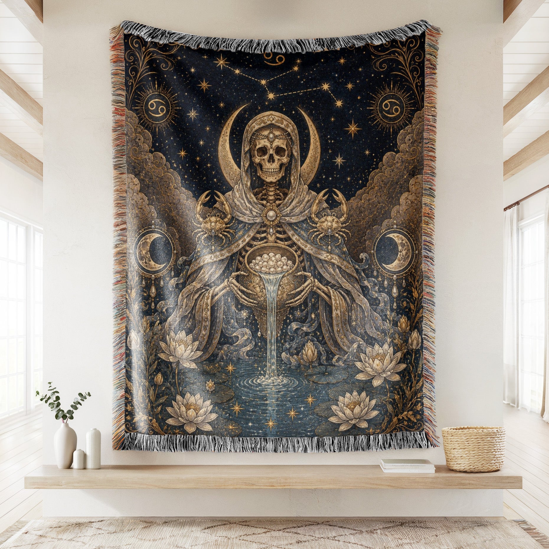 Cancer Moonwater Oracle – Gothic Zodiac Blanket Secondary image