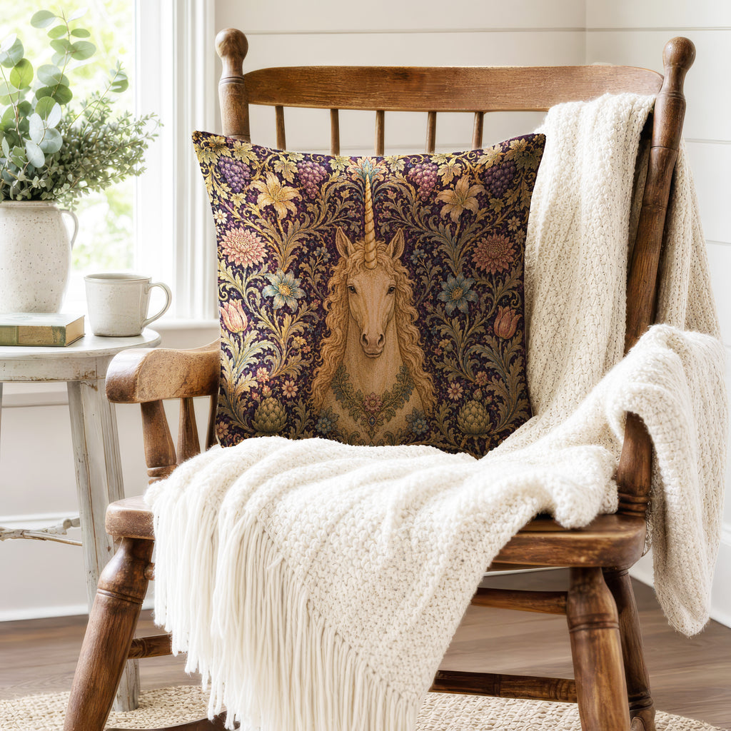 The Unicorn of Grapes – Medieval Botanical Pillow