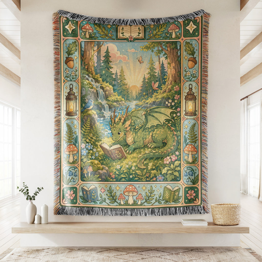 Woodland Dragon Reading Blanket
