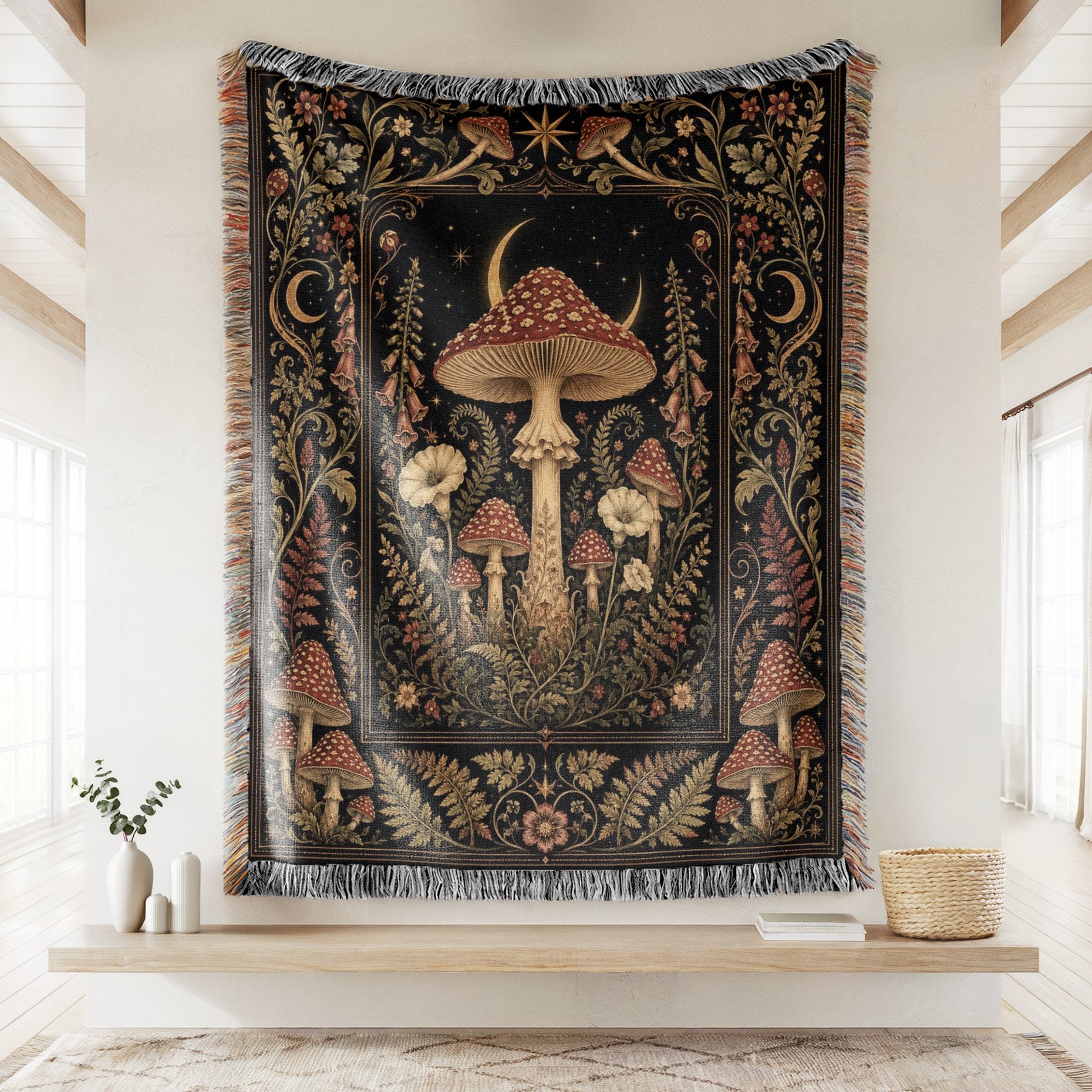 Moonlit Amanita Garden Blanket Secondary image
