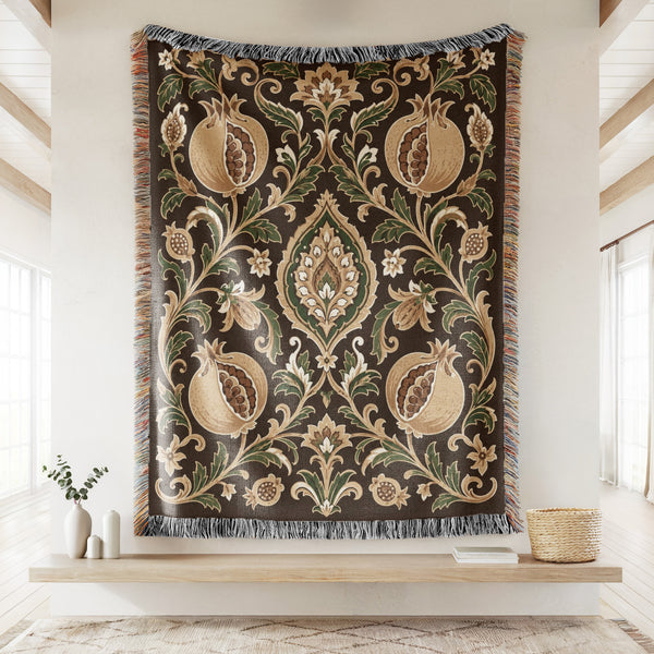 The Gilded Pomegranate Garden Blanket