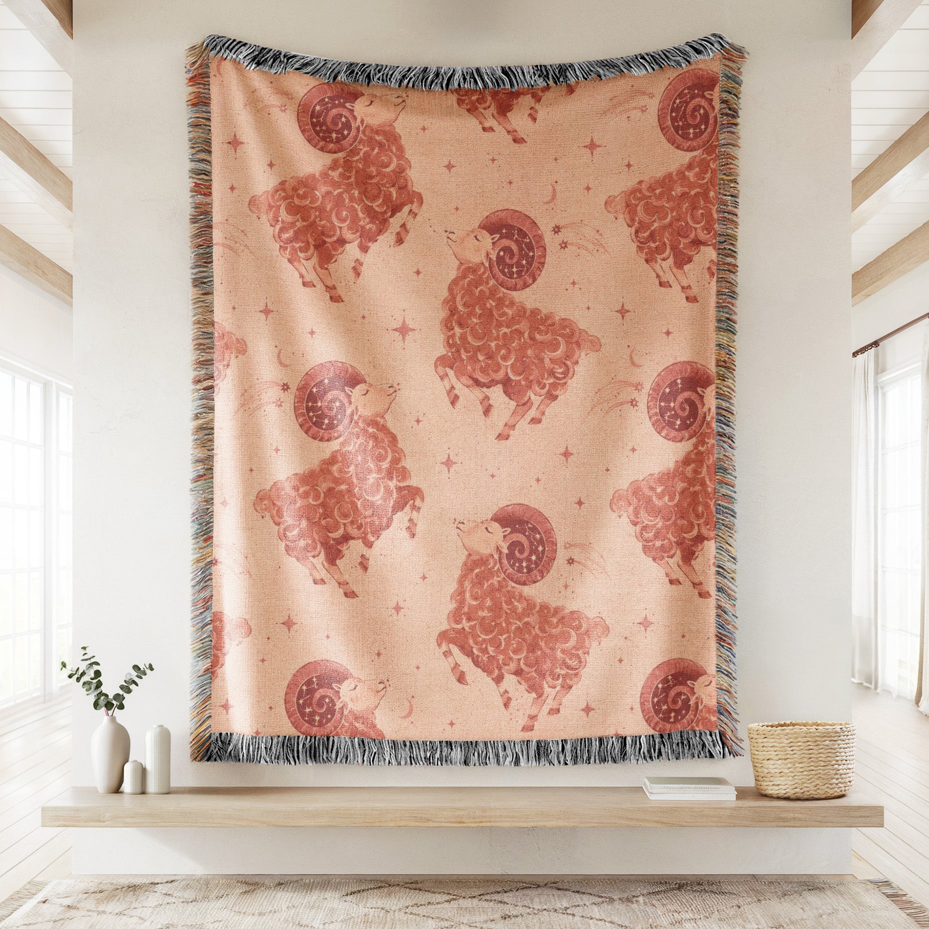 Aries Celestial Ram Pattern Blanket Secondary image