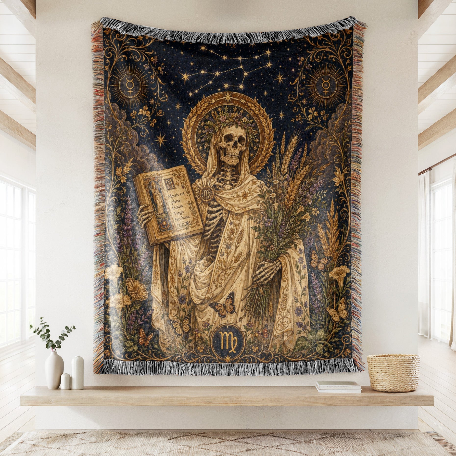 Virgo Harvest Scholar – Gothic Zodiac Blanket Secondary image