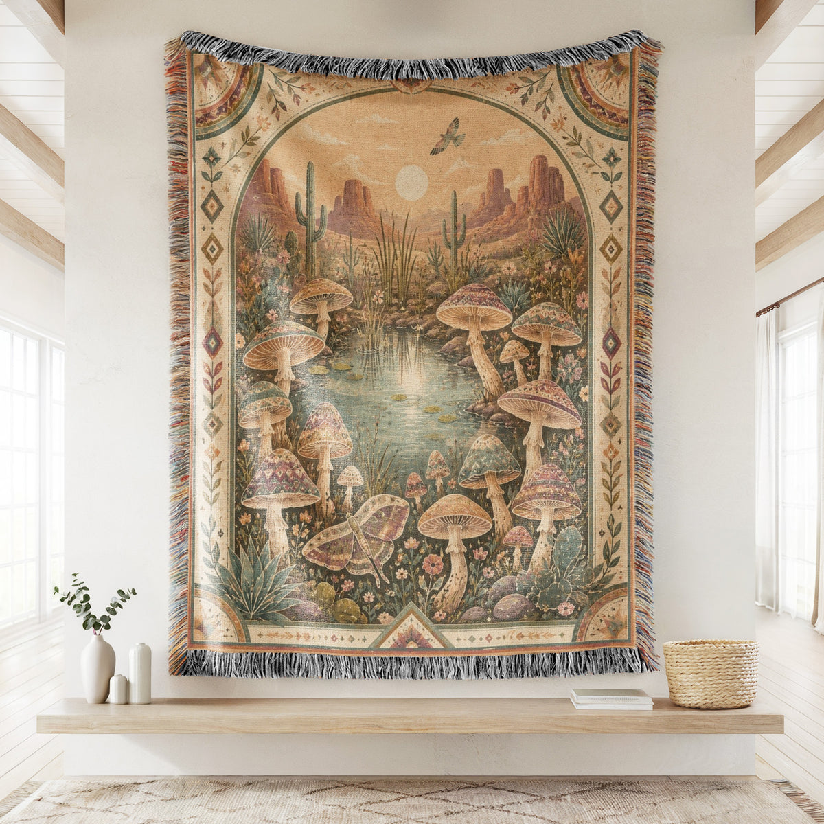 Desert Oasis Mushroom Blanket