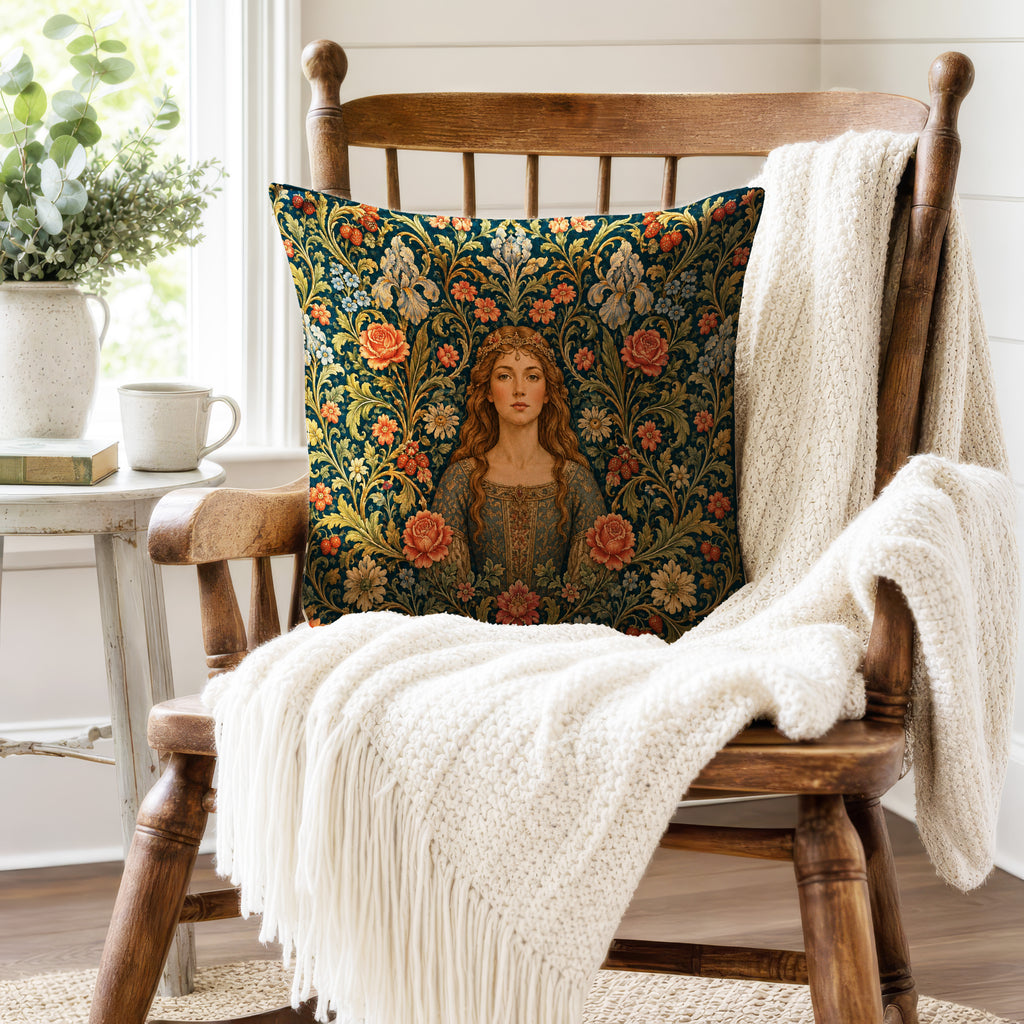 The Lady of the Flowering Vale – Medieval Floral Pillow