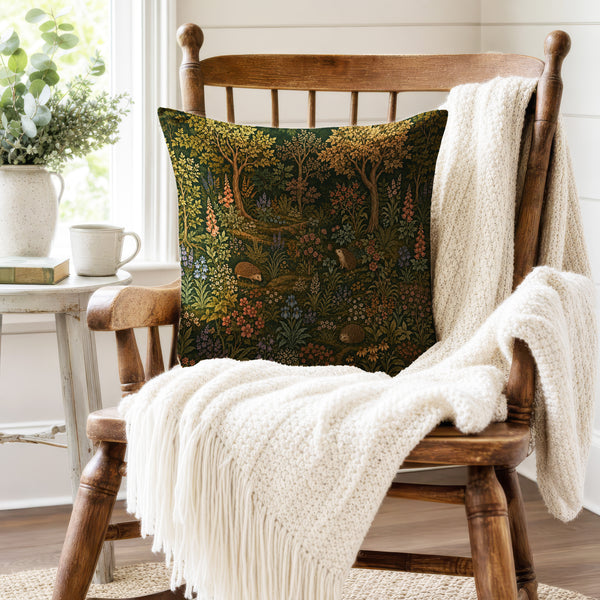 Hedgehog Hollow Floral Pillow