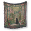 Secret Garden Window Black Cat Blanket