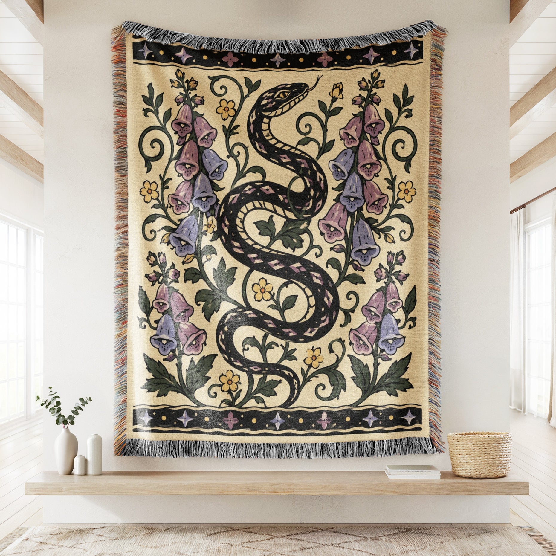 Serpent & Foxglove Garden Blanket Secondary image
