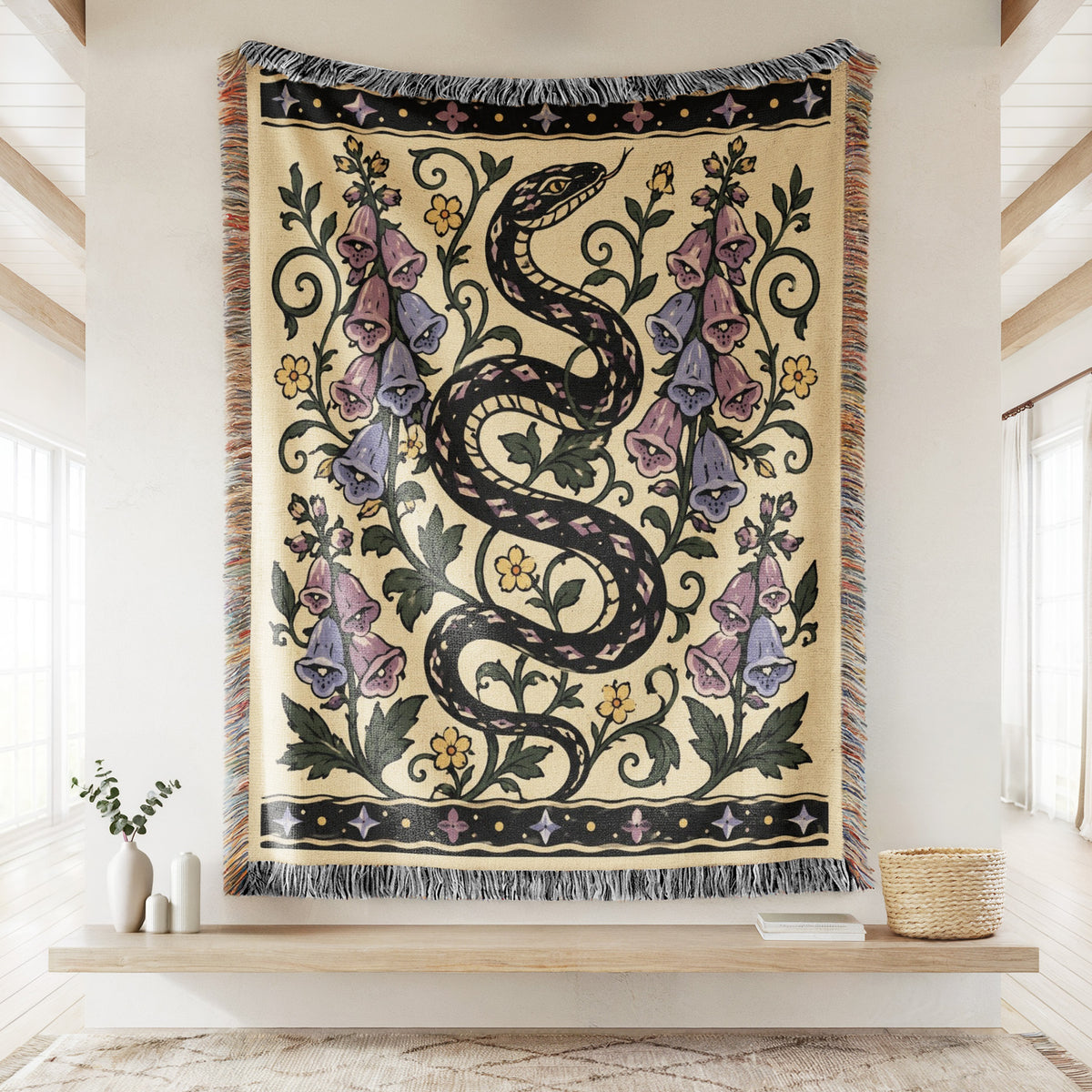 Serpent & Foxglove Garden Blanket