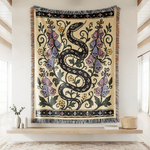 Serpent & Foxglove Garden Blanket