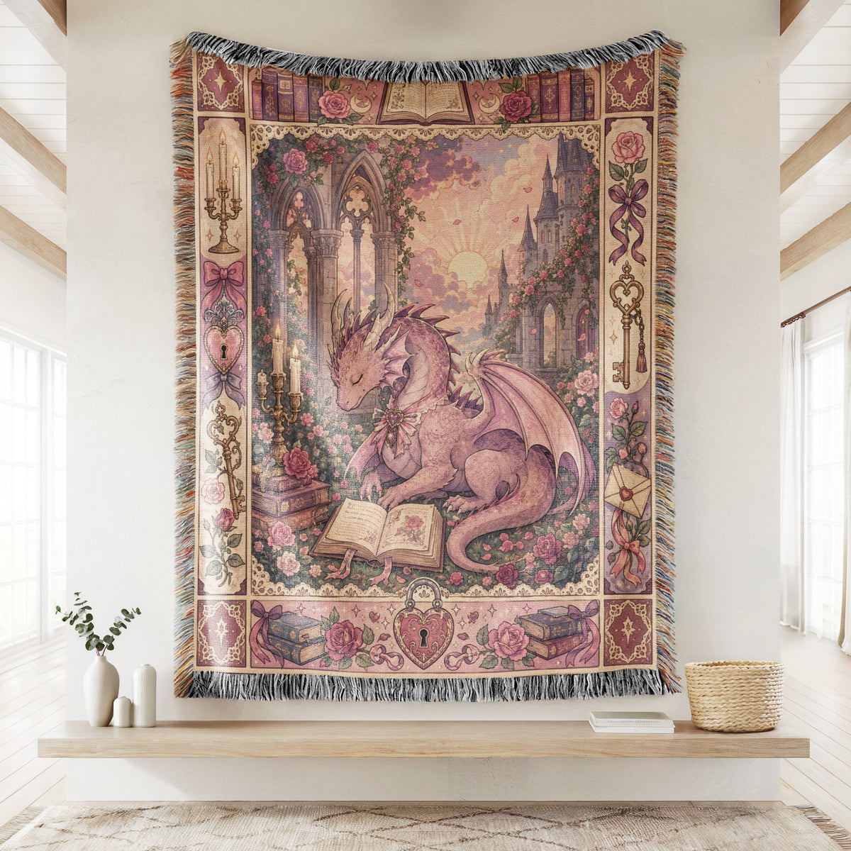 Rose Garden Dragon Reader Blanket