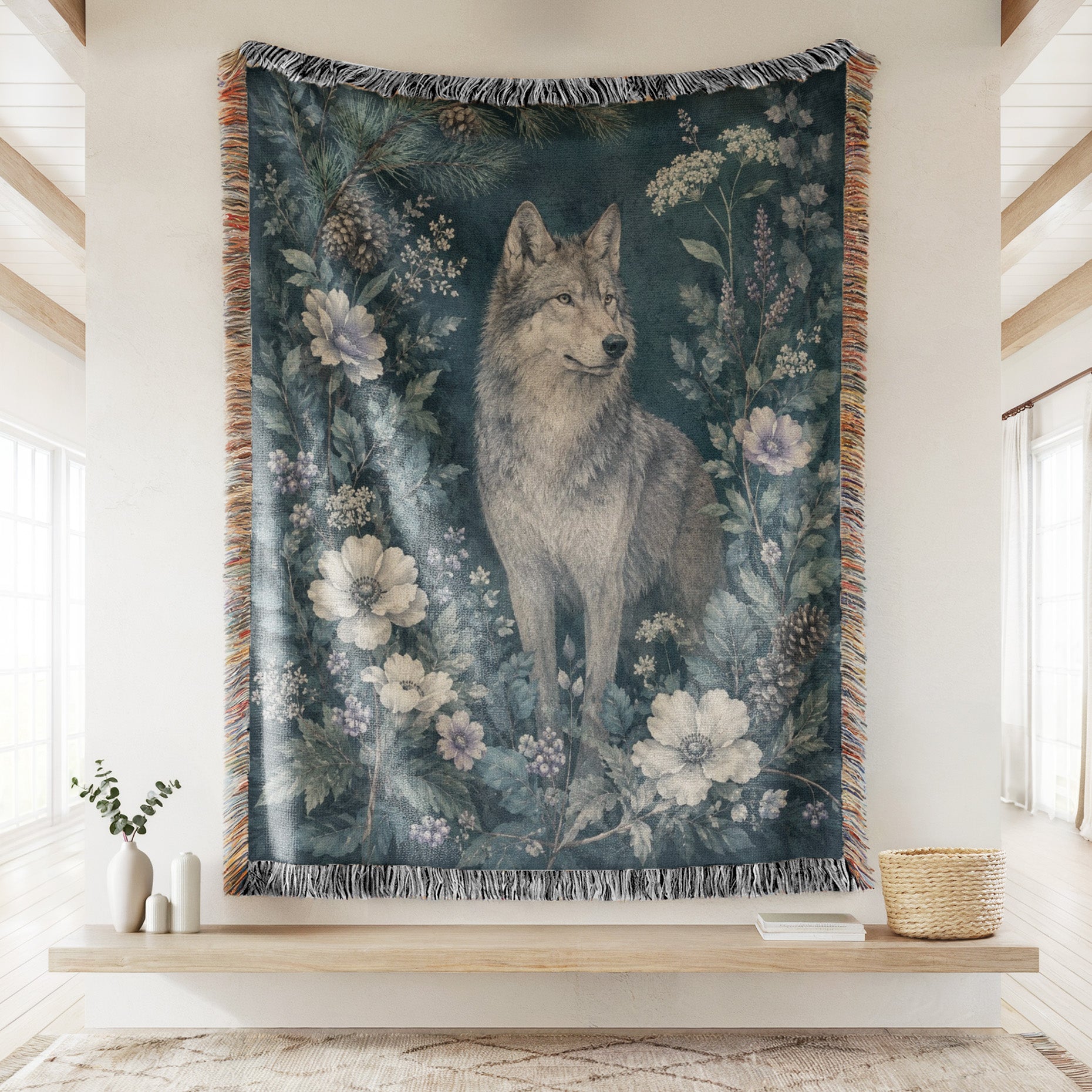 Blue Moon Wolf Blanket Secondary image