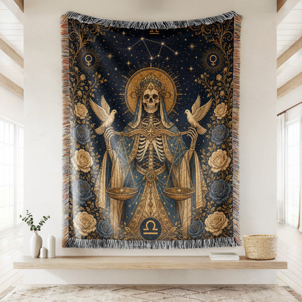 Libra Doves & Scales – Gothic Zodiac Blanket