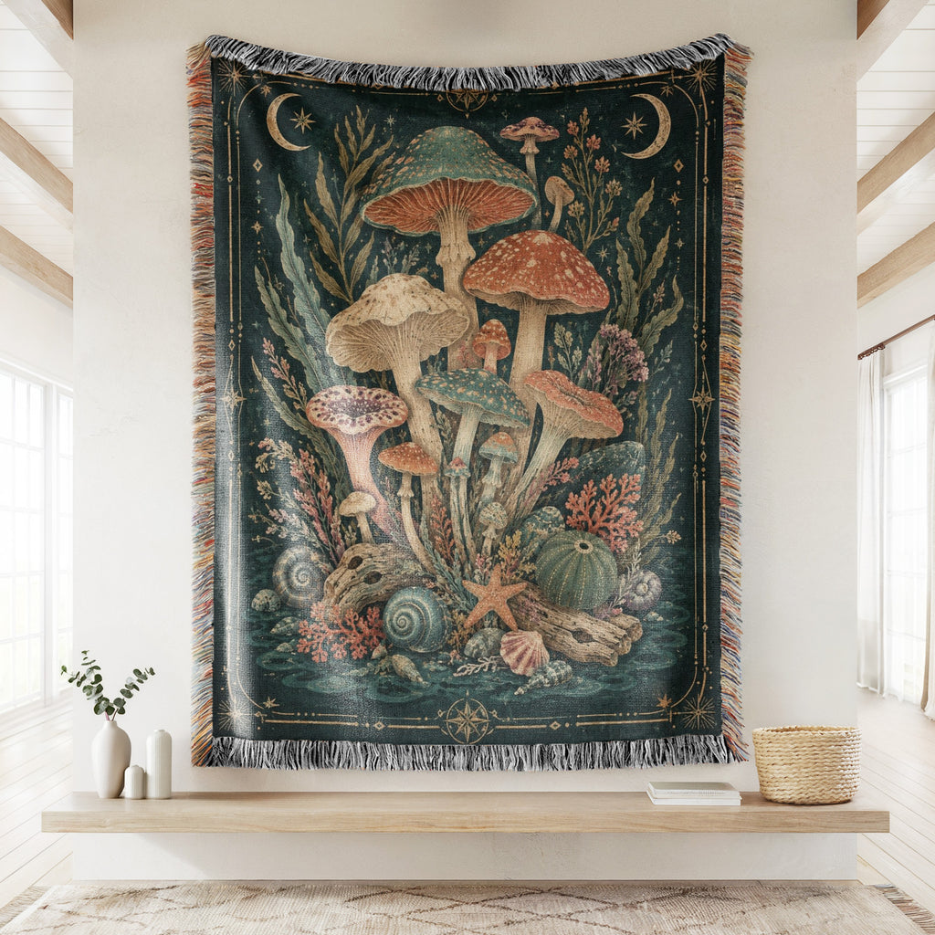 Mystic Tide Mushroom Blanket