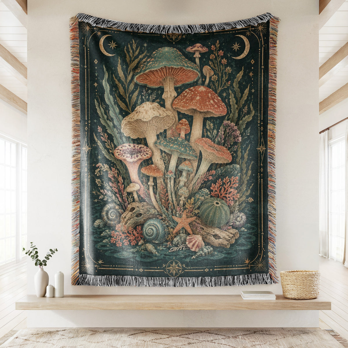 Mystic Tide Mushroom Blanket