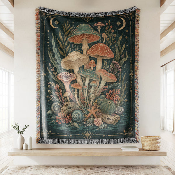 Mystic Tide Mushroom Blanket