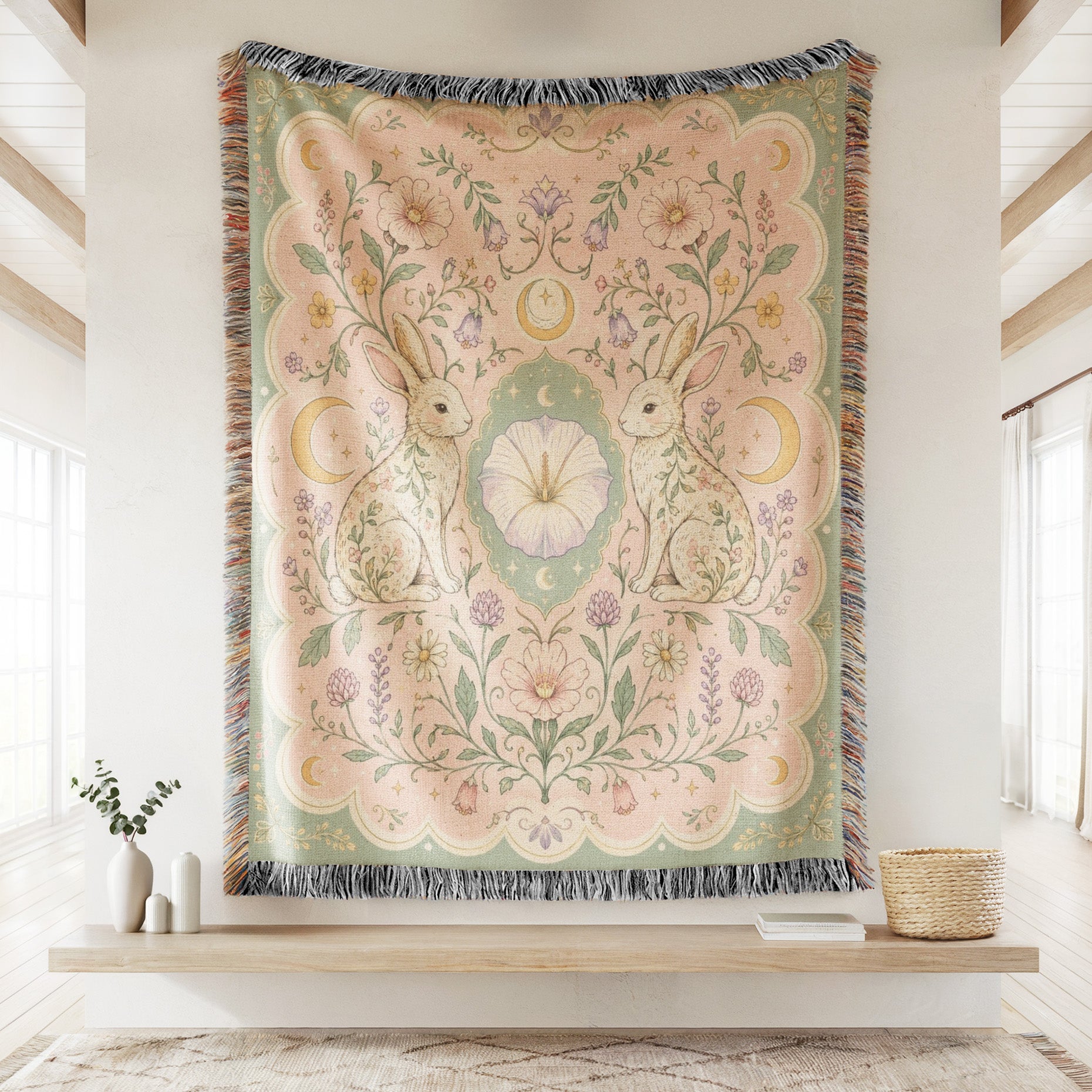 Moon Garden Hare Blanket Secondary image