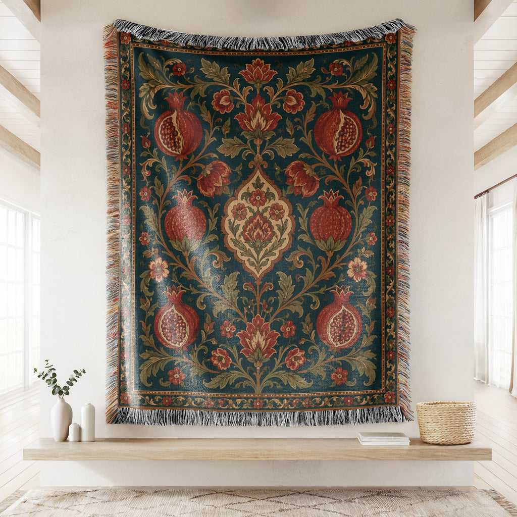 The Persian Pomegranate Garden Blanket