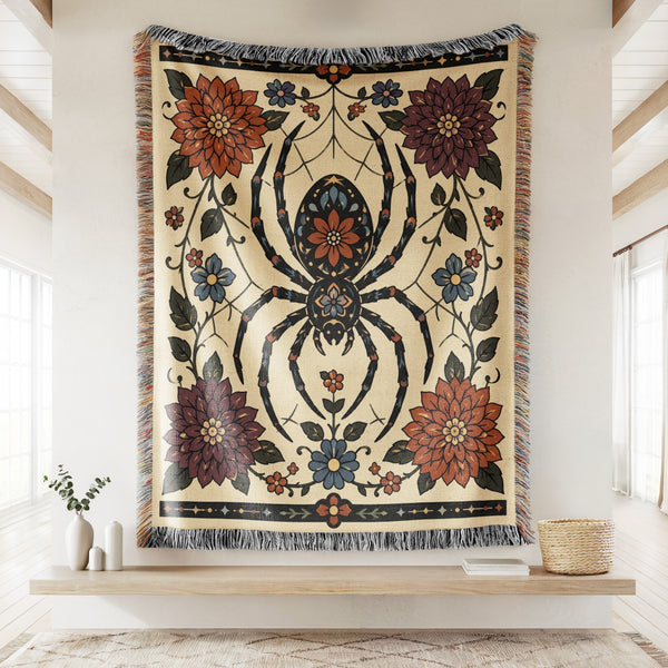 Spider & Dahlia Garden Blanket