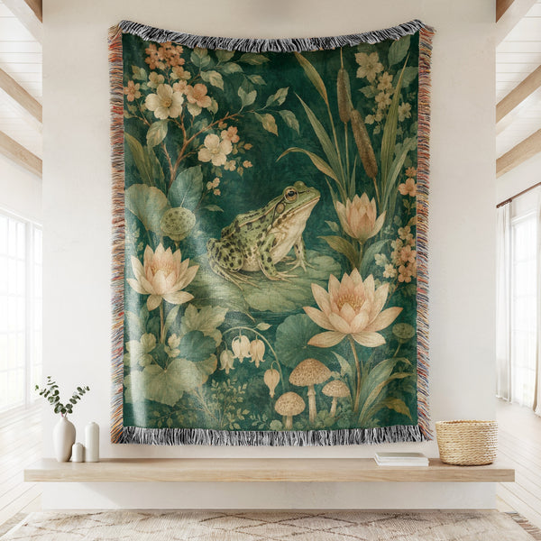 Water Lily Frog Garden Blanket
