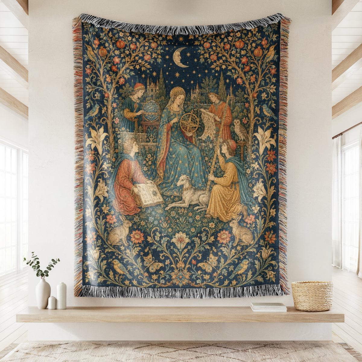 The Stargazers of the Moon Court Blanket