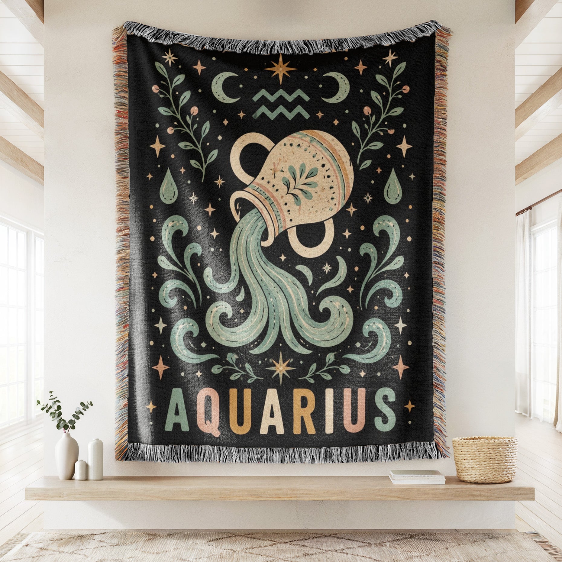 Aquarius Celestial Water Bearer Blanket Secondary image