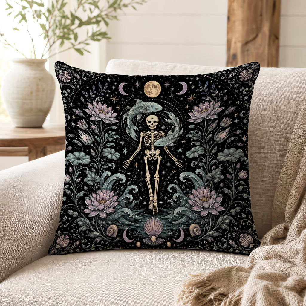 The Moonlit Fish – Pisces Gothic Zodiac Pillow