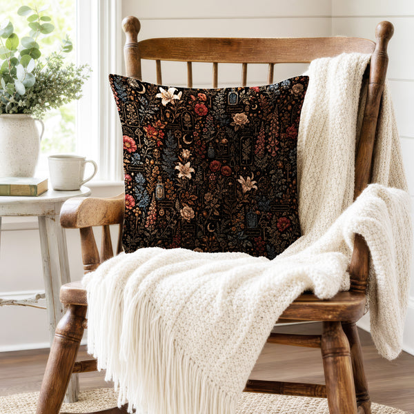 The Apothecary Garden – Gothic Botanical Pillow