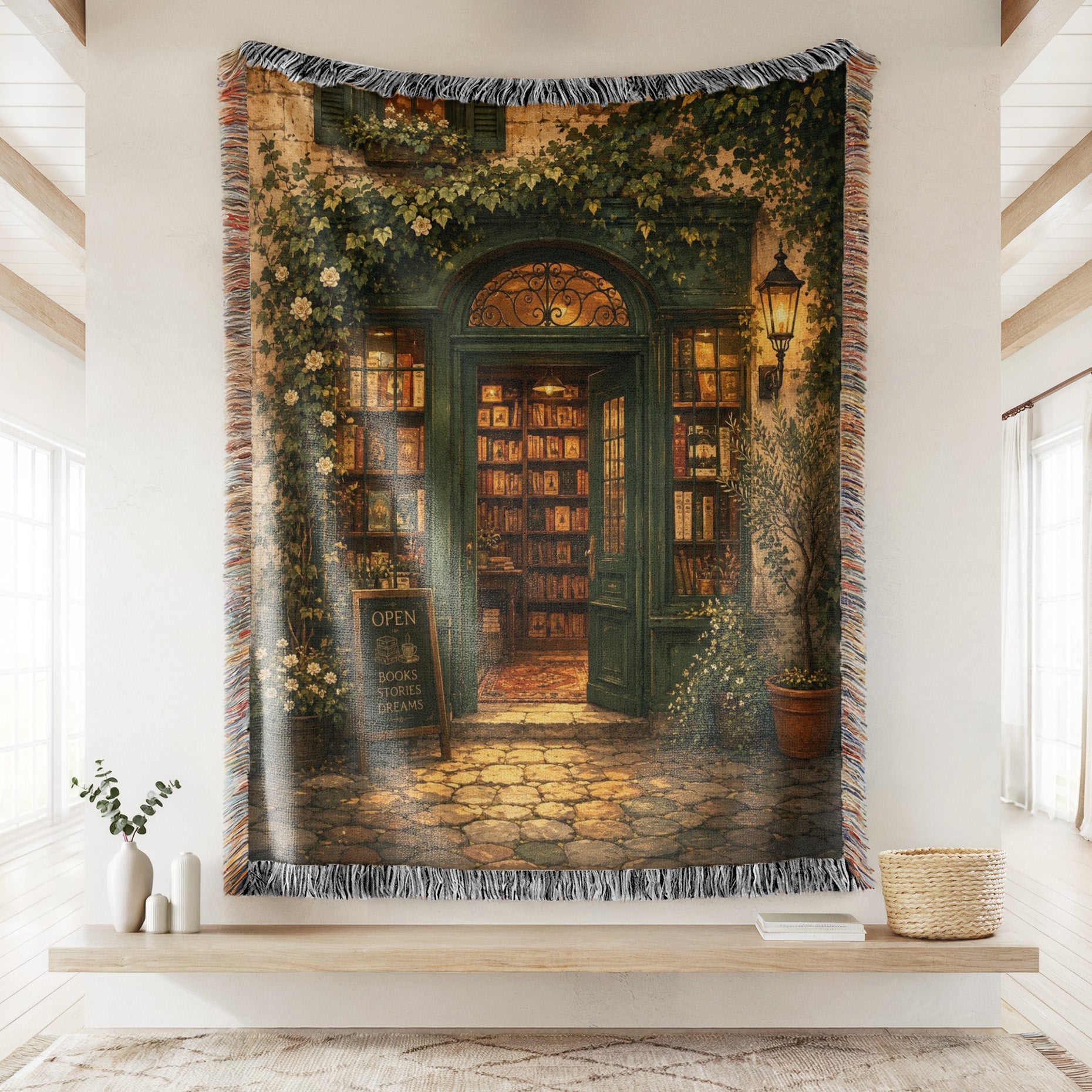 The Lantern-Lit Bookshop Blanket Secondary image