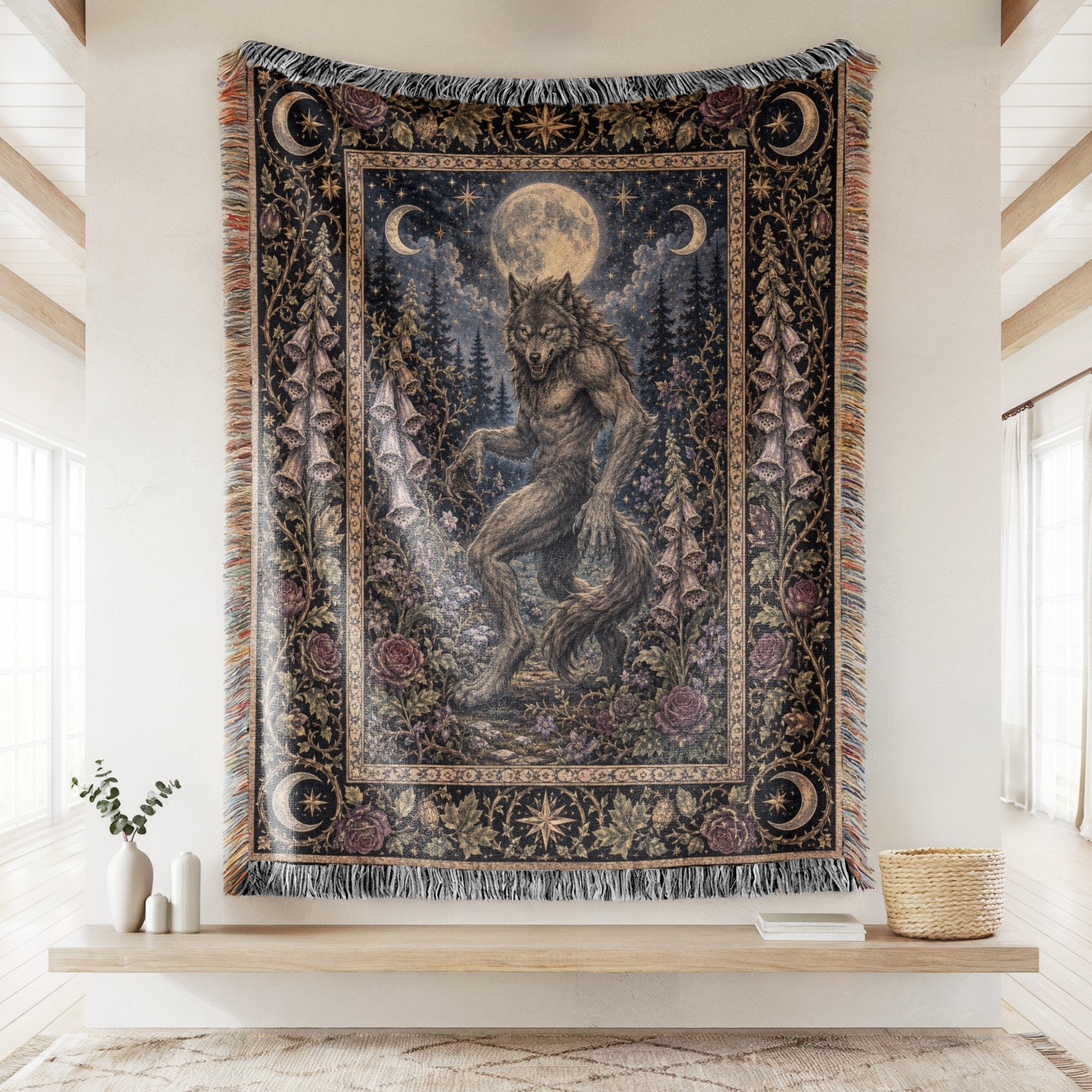 Werewolf Beneath the Full Moon Blanket Secondary image