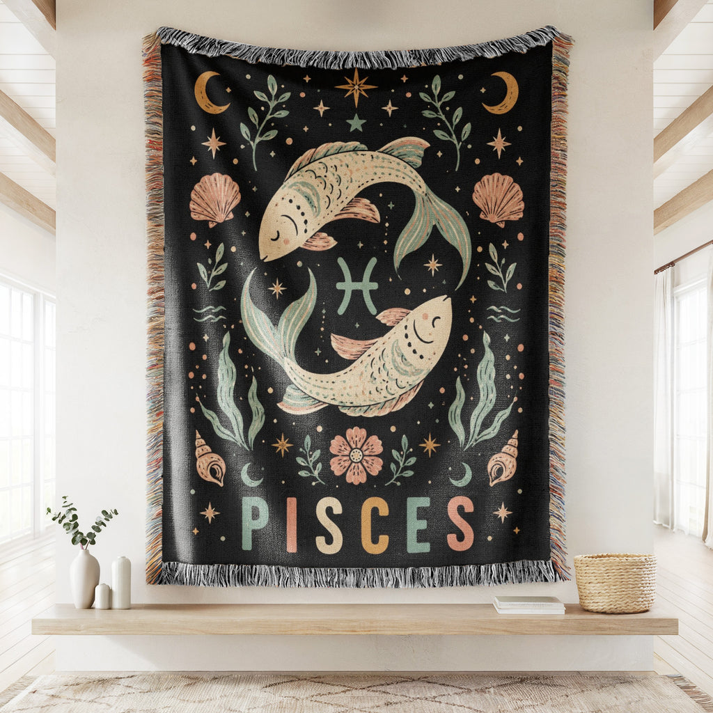 Pisces Celestial Twin Fish Blanket