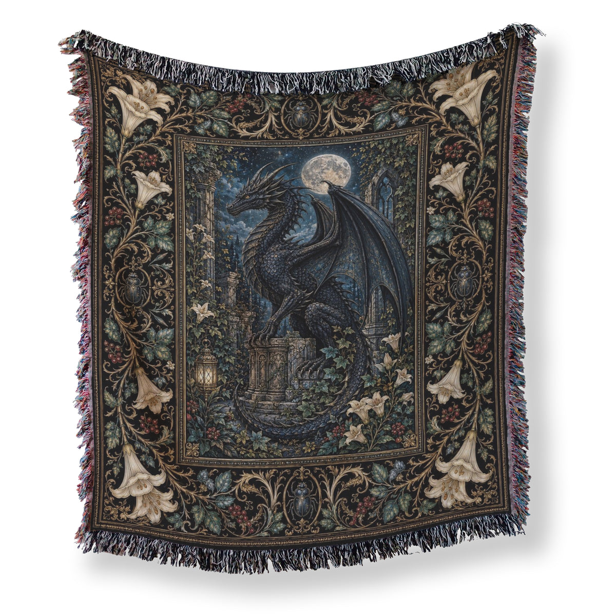 Moonlit Gothic Dragon Blanket