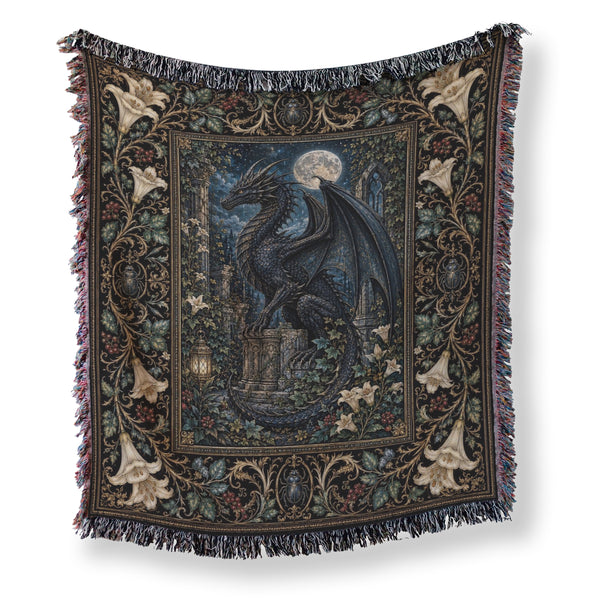 Moonlit Gothic Dragon Blanket