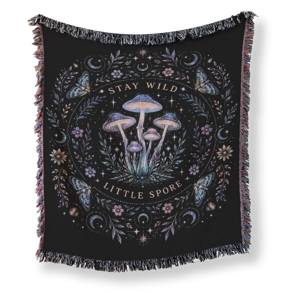 Stay Wild Little Spore Mushroom Blanket